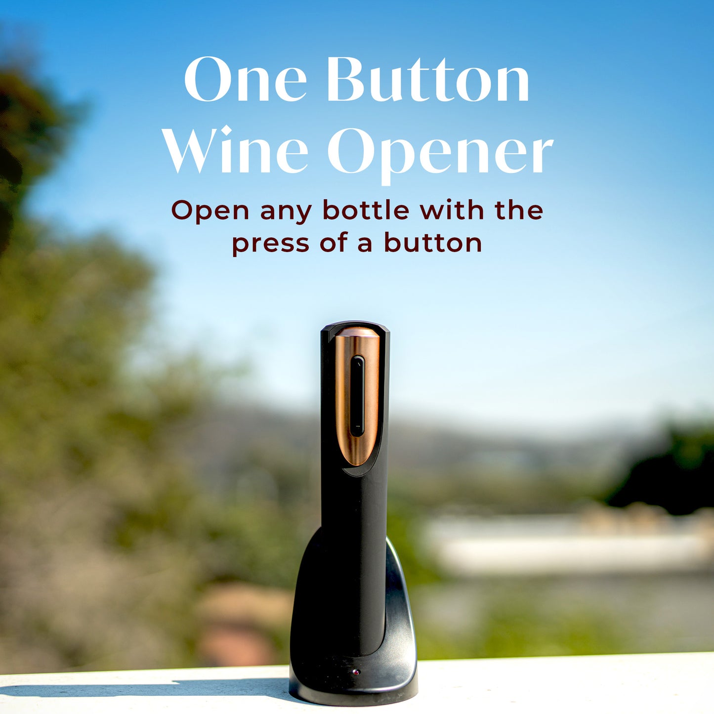 Rechargeable Electric Wine Bottle Opener with Charging Base & Foil Cutter