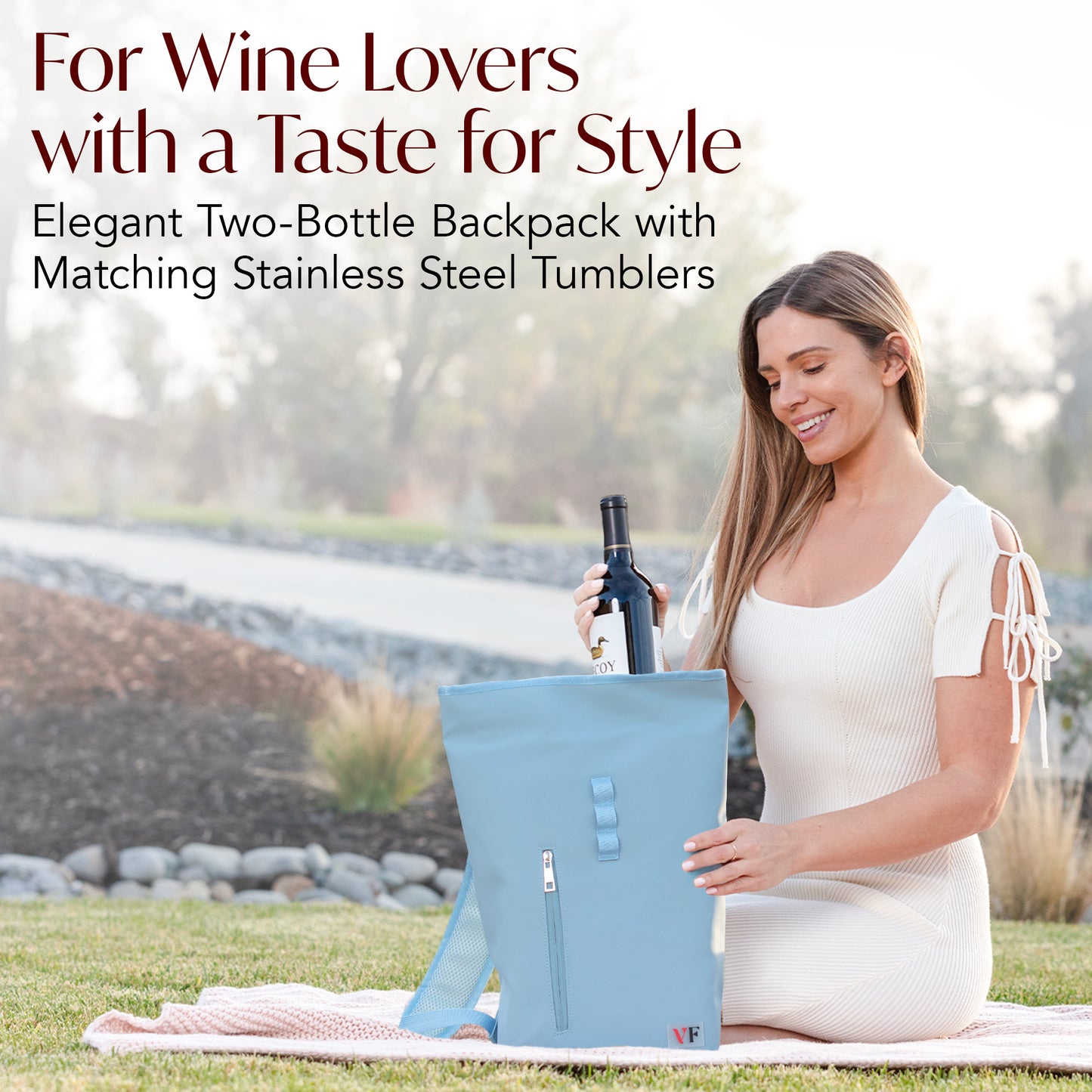 Two Bottle Rolltop Wine Backpack