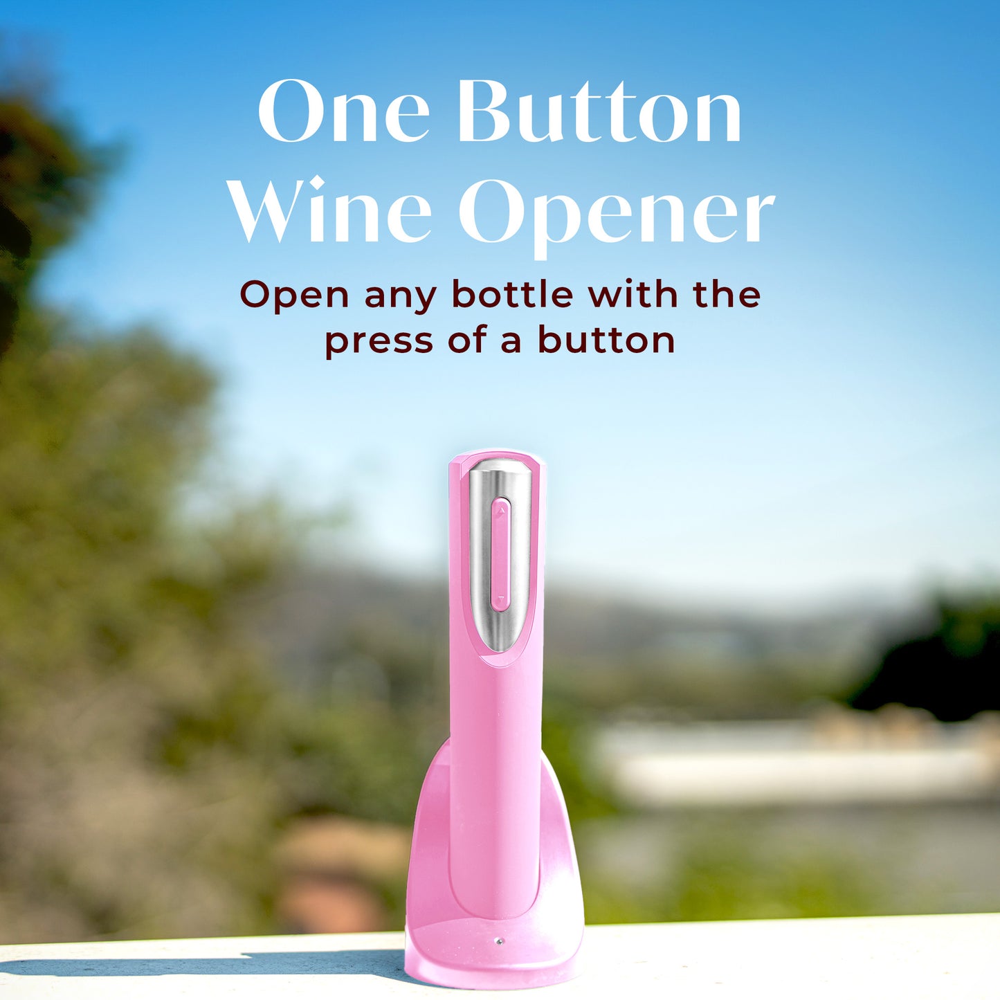 Rechargeable Electric Wine Bottle Opener with Charging Base & Foil Cutter