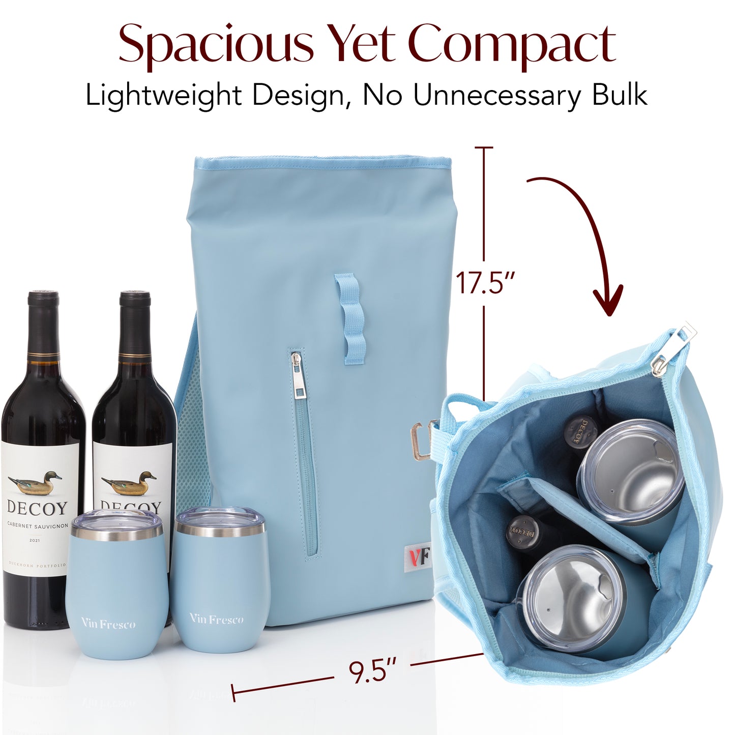 Two Bottle Rolltop Wine Backpack