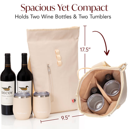 Two Bottle Rolltop Wine Backpack