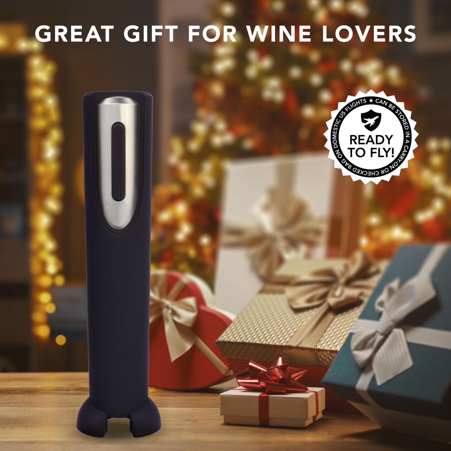 Battery Powered Electric Wine Bottle Opener With Foil Cutter