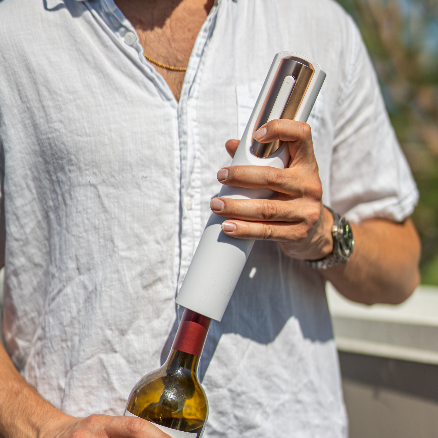 Battery Powered Electric Wine Bottle Opener With Foil Cutter