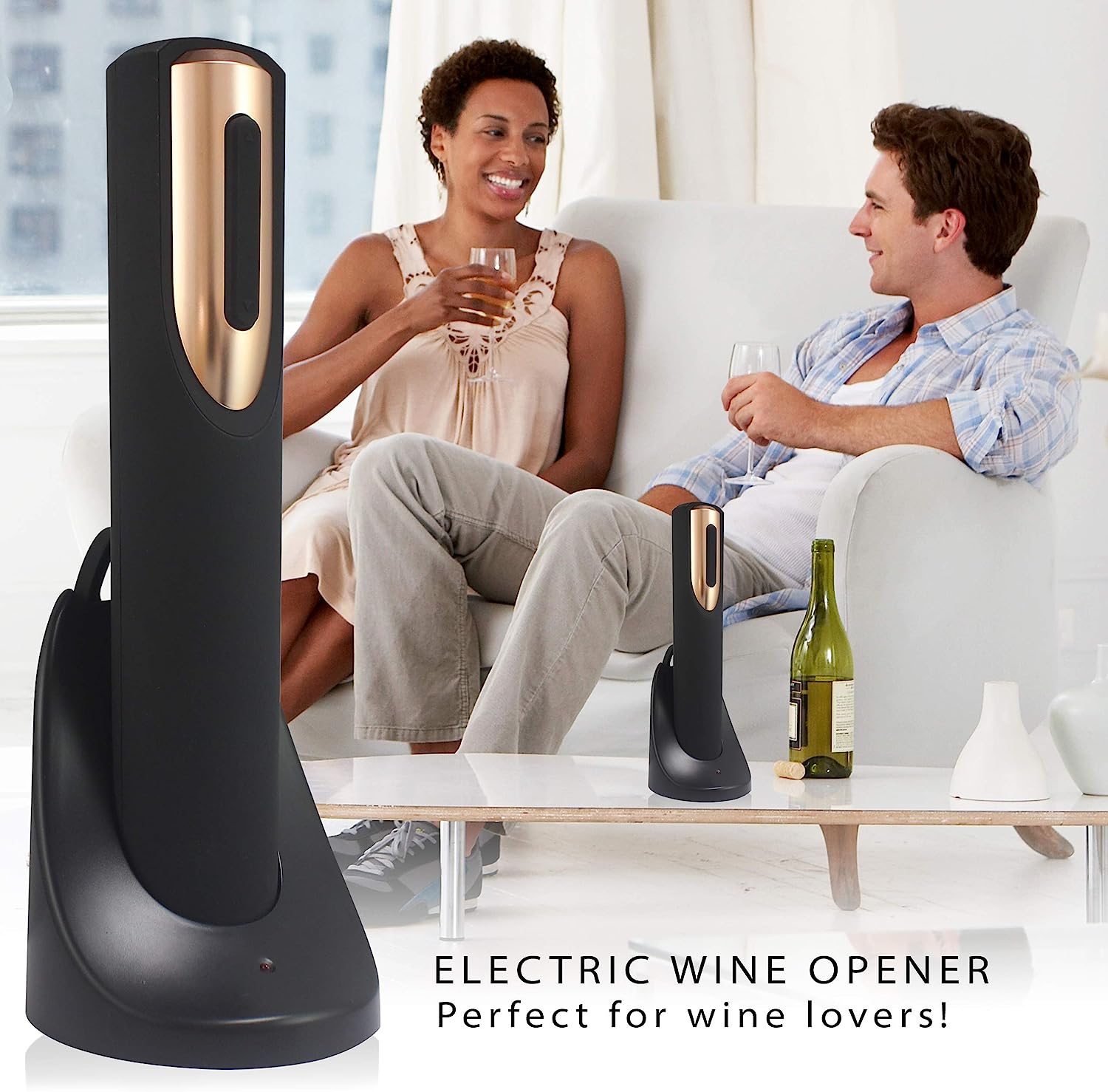 Rechargeable Electric Wine Bottle Opener with Charging Base Foil